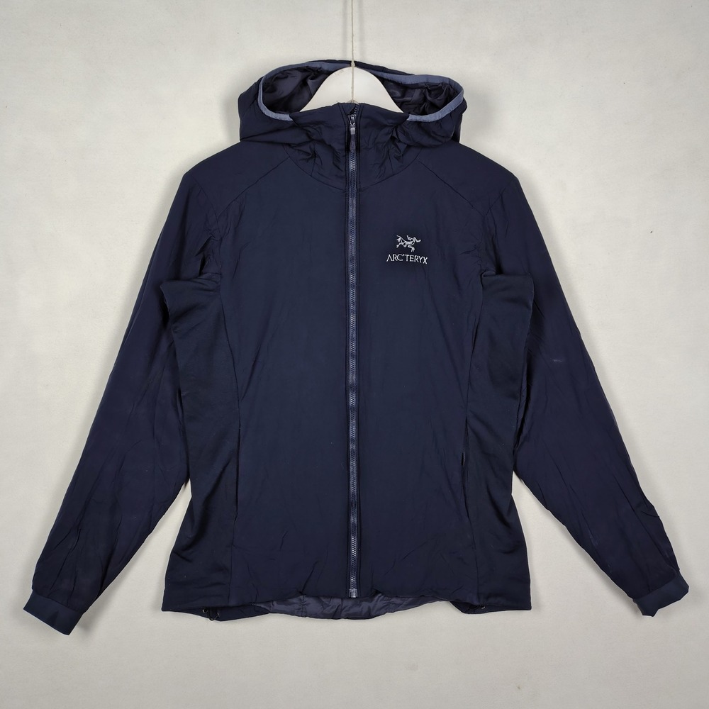 Arcteryx Womens Hooded Lightweight Zip-Front Shell Jacket Navy Blue Size M